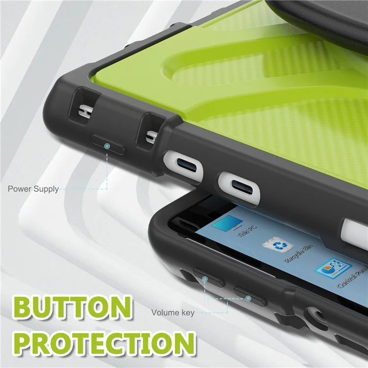 For Microsoft Surface Pro 8 Protective Case Shockproof Tablet Cover TPU Frame + PC Back Shell with Kickstand - Yellowgreen