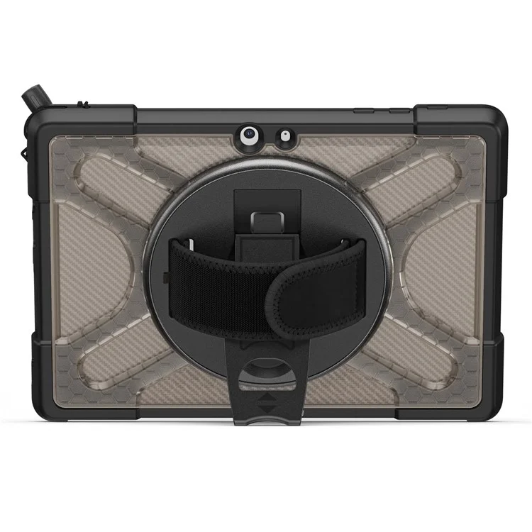 Für Microsoft-Oberfläche Go / Go 2 / Go 3 10,5-Zoll-Tablettenschutz-Schutzhülle Kickstand Hand Strap Hard PC + TPU-Hybridabdeckung - Braun