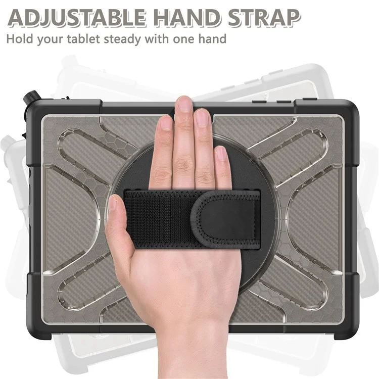 Für Microsoft-Oberfläche Go / Go 2 / Go 3 10,5-Zoll-Tablettenschutz-Schutzhülle Kickstand Hand Strap Hard PC + TPU-Hybridabdeckung - Braun