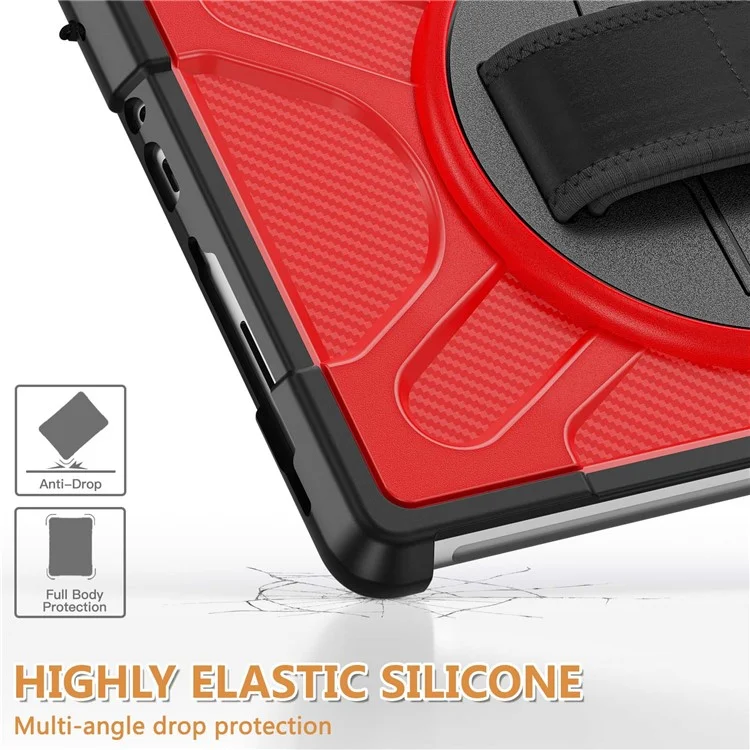 Pour Étui de protection avec support et sangle pour Microsoft Surface Go 4 / Go 3 / Go 2 / Go 1 Tablette - Couverture hybride en PC dur + TPU - Rouge