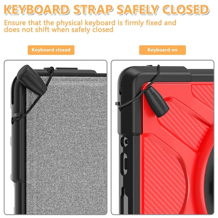 Pour Étui de protection avec support et sangle pour Microsoft Surface Go 4 / Go 3 / Go 2 / Go 1 Tablette - Couverture hybride en PC dur + TPU - Rouge