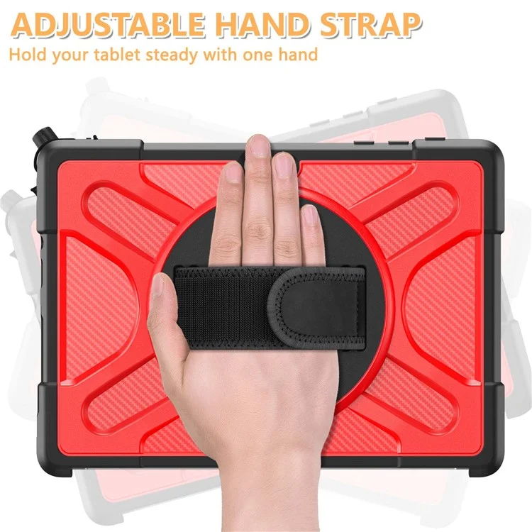 Pour Étui de protection avec support et sangle pour Microsoft Surface Go 4 / Go 3 / Go 2 / Go 1 Tablette - Couverture hybride en PC dur + TPU - Rouge