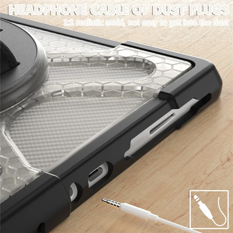 For Microsoft Surface Go 4 / Go 3 / Go 2 / Go 1 Tablet Protective Case Kickstand Hand Strap Hard PC + TPU Hybrid Cover - Transparent