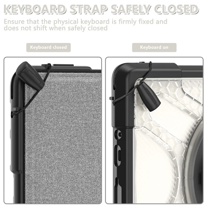 For Microsoft Surface Go 4 / Go 3 / Go 2 / Go 1 Tablet Protective Case Kickstand Hand Strap Hard PC + TPU Hybrid Cover - Transparent