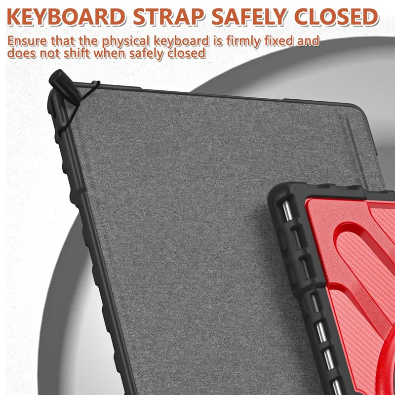 For Microsoft Surface Pro 4/5/6/7/7+ Kickstand Tablet Case Hybrid 2-in-1 Hard PC + TPU Dual Layer Shockproof Cover with Hand Strap - Red