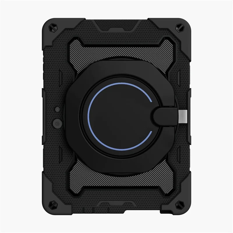 For Microsoft Surface Go 3/2/1 Rotary Kickstand PC + Silicone Shockproof Tablet Case Protective Cover - Black