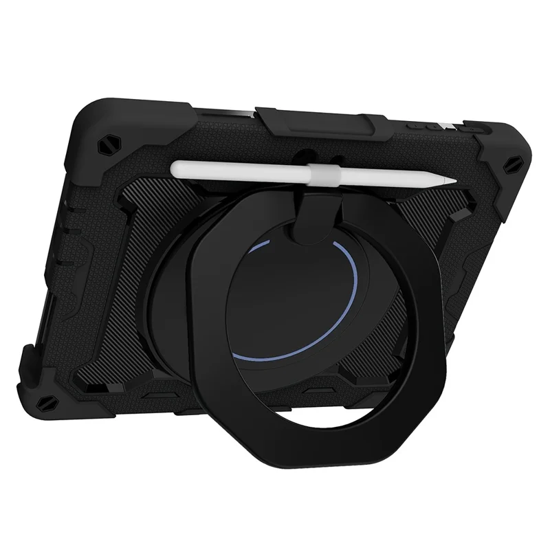For Microsoft Surface Go 3/2/1 Rotary Kickstand PC + Silicone Shockproof Tablet Case Protective Cover - Black