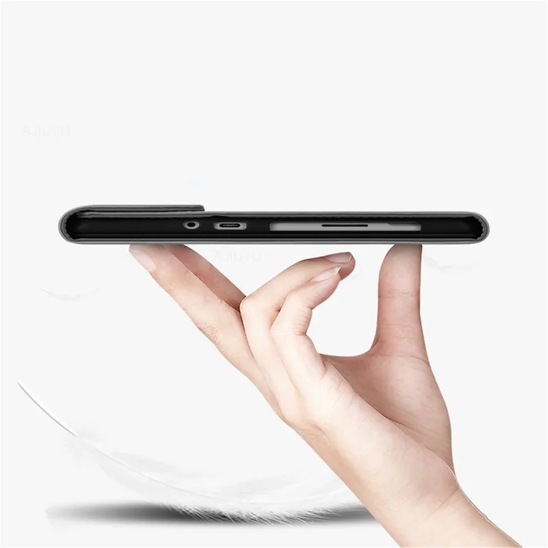 لـ Microsoft Surface Go كفر من الجلد والبولي كربونات بتصميم خَطّ الحصان المجنون مع إغلاق مغناطيسي وحامل - رمادي