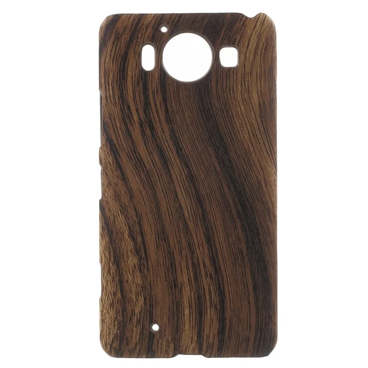 Wood Grain Leather Coated Hard Shell Case for Microsoft Lumia 950