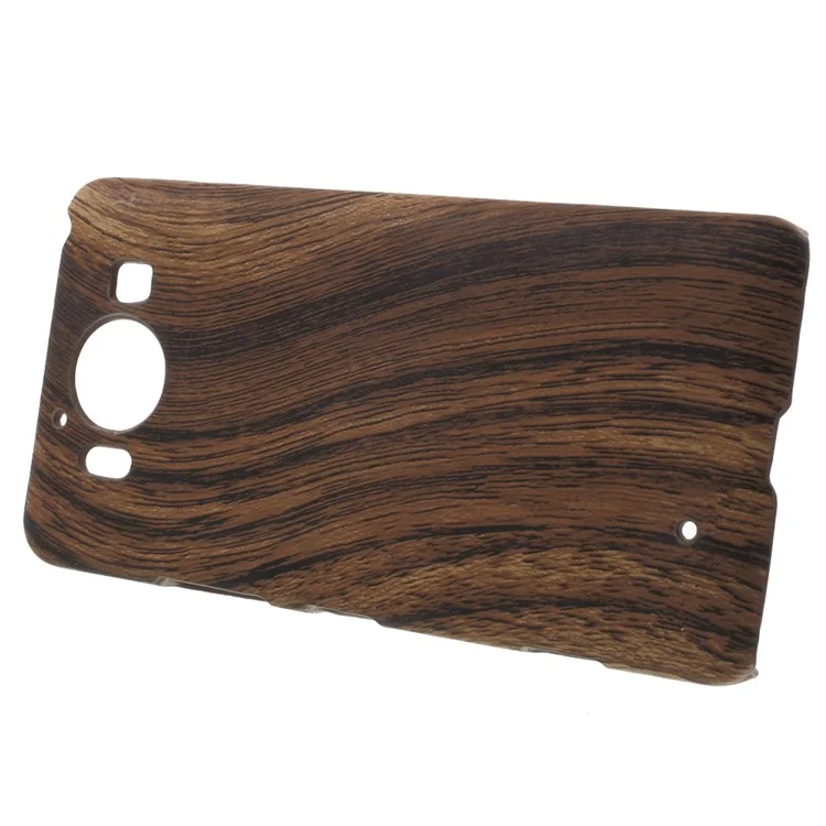 Wood Grain Leather Coated Hard Shell Case for Microsoft Lumia 950