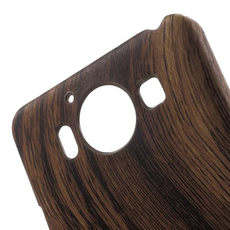 Wood Grain Leather Coated Hard Shell Case for Microsoft Lumia 950