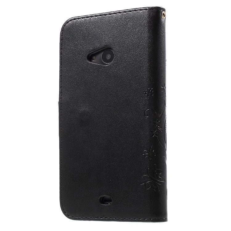 Butterfly Wallet Leather Case for Microsoft Lumia 535 / Dual Sim - Black