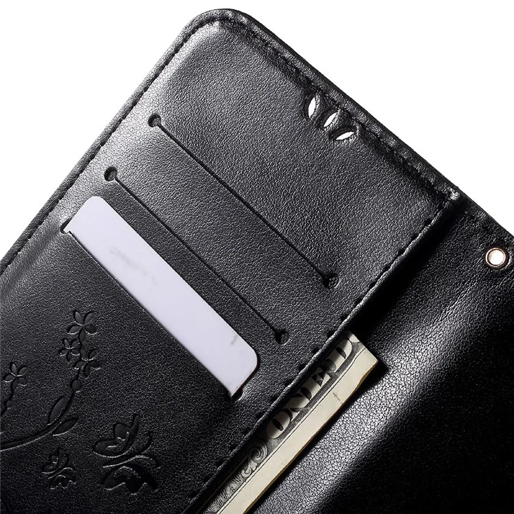 Butterfly Wallet Leather Case for Microsoft Lumia 535 / Dual Sim - Black