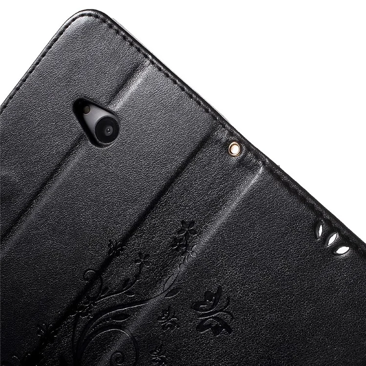 Butterfly Wallet Leather Case for Microsoft Lumia 535 / Dual Sim - Black