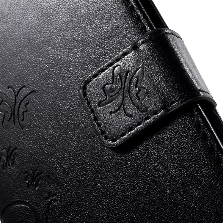 Butterfly Wallet Leather Case for Microsoft Lumia 535 / Dual Sim - Black