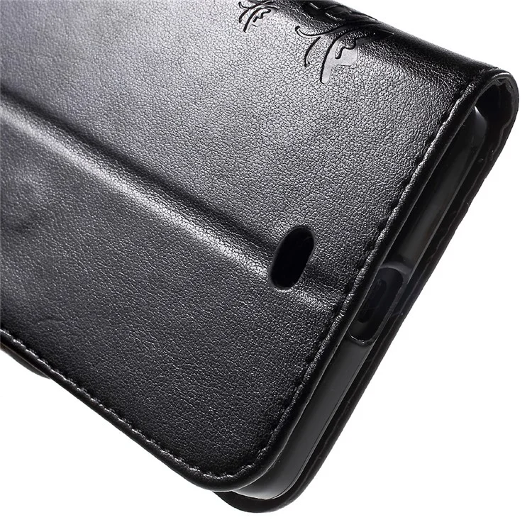 Butterfly Wallet Leather Case for Microsoft Lumia 535 / Dual Sim - Black
