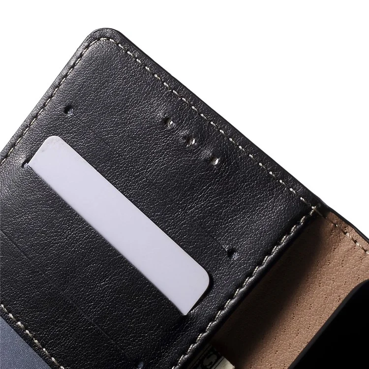 Leather Wallet Case Cover for Microsoft Lumia 950 with Stand - Black
