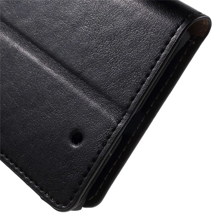 Leather Wallet Case Cover for Microsoft Lumia 950 with Stand - Black