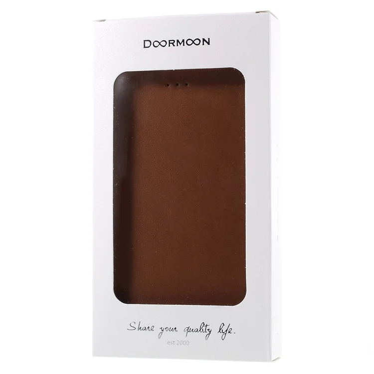 DOORMOON Genuine Leather Phone Cover for Microsoft Lumia 950 - Brown