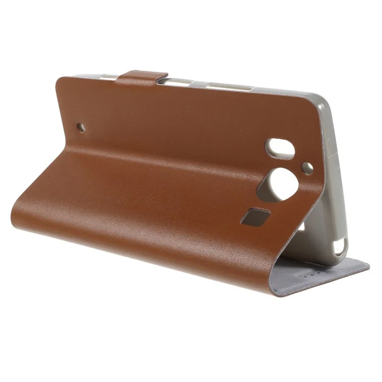 DOORMOON Genuine Leather Phone Cover for Microsoft Lumia 950 - Brown