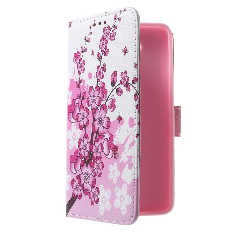Callfree Leather Protective Case with Stand for Microsoft Lumia 650 / Dual - Wintersweet Flowers