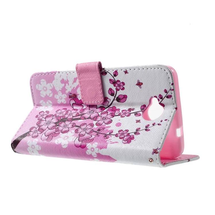 Callfree Leather Protective Case with Stand for Microsoft Lumia 650 / Dual - Wintersweet Flowers