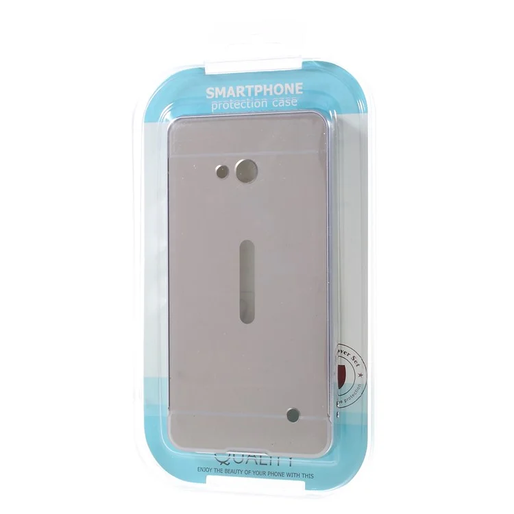 Sliding Metal Frame Plastic Shell for Microsoft Lumia 640 Dual Sim / 640 LTE Dual - Silver