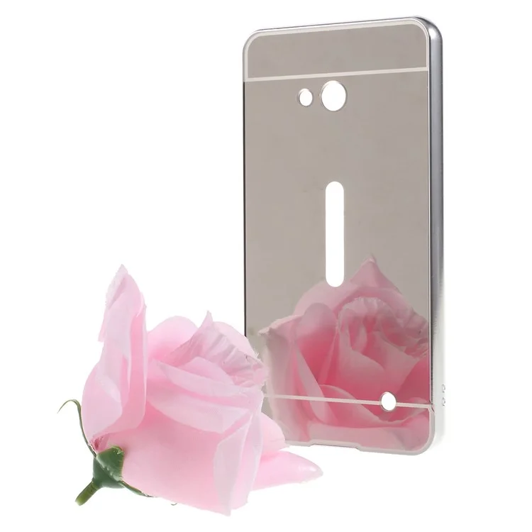 Sliding Metal Frame Plastic Shell for Microsoft Lumia 640 Dual Sim / 640 LTE Dual - Silver