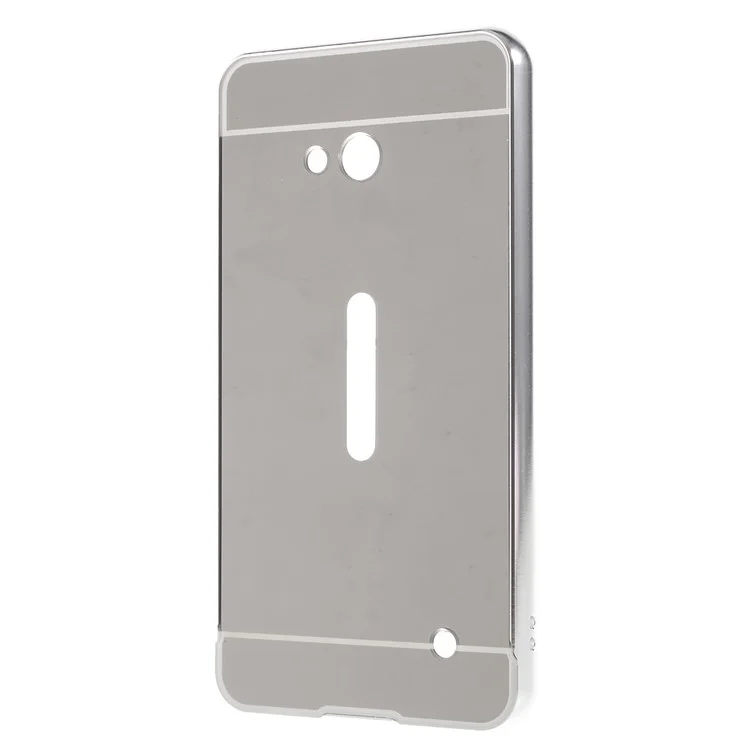 Sliding Metal Frame Plastic Shell for Microsoft Lumia 640 Dual Sim / 640 LTE Dual - Silver