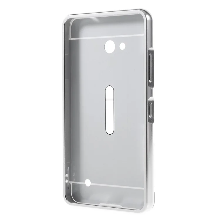 Sliding Metal Frame Plastic Shell for Microsoft Lumia 640 Dual Sim / 640 LTE Dual - Silver