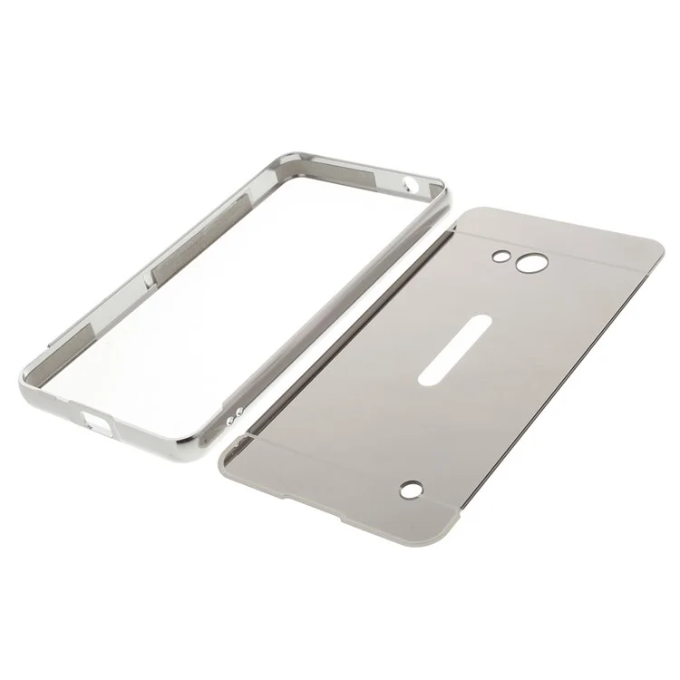 Sliding Metal Frame Plastic Shell for Microsoft Lumia 640 Dual Sim / 640 LTE Dual - Silver