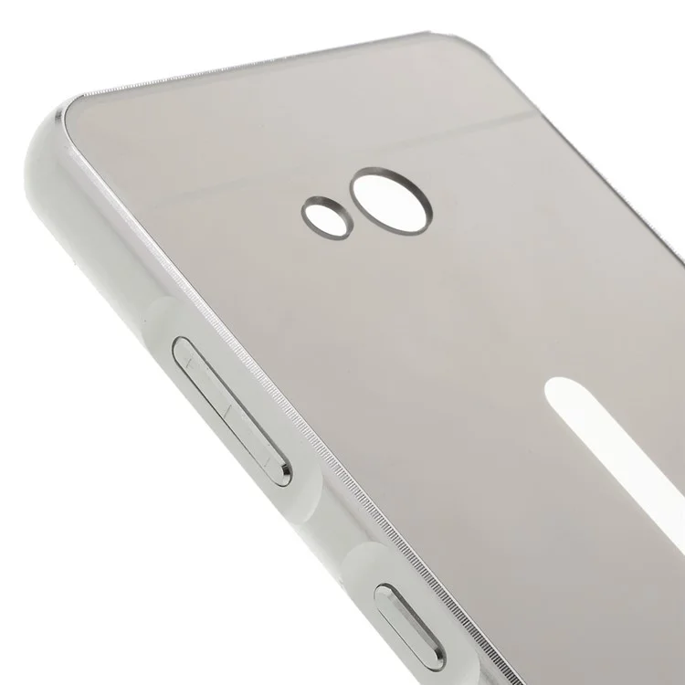 Sliding Metal Frame Plastic Shell for Microsoft Lumia 640 Dual Sim / 640 LTE Dual - Silver