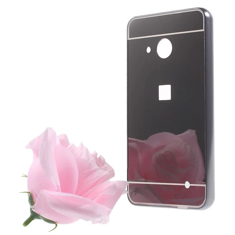 Slide-on Metal Bumper PC Hard Back Case for Microsoft Lumia 550 - Black