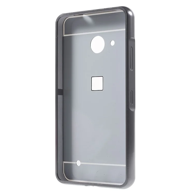 Slide-on Metal Bumper PC Hard Back Case for Microsoft Lumia 550 - Black