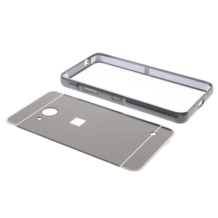 Slide-on Metal Bumper PC Hard Back Case for Microsoft Lumia 550 - Black