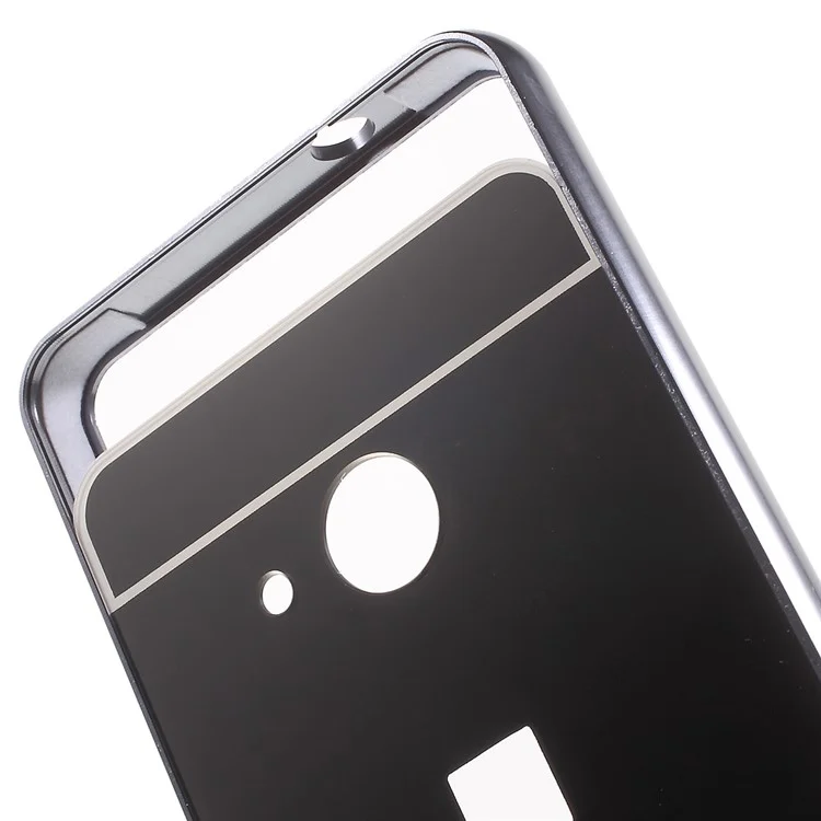 Slide-on Metal Bumper PC Hard Back Case for Microsoft Lumia 550 - Black