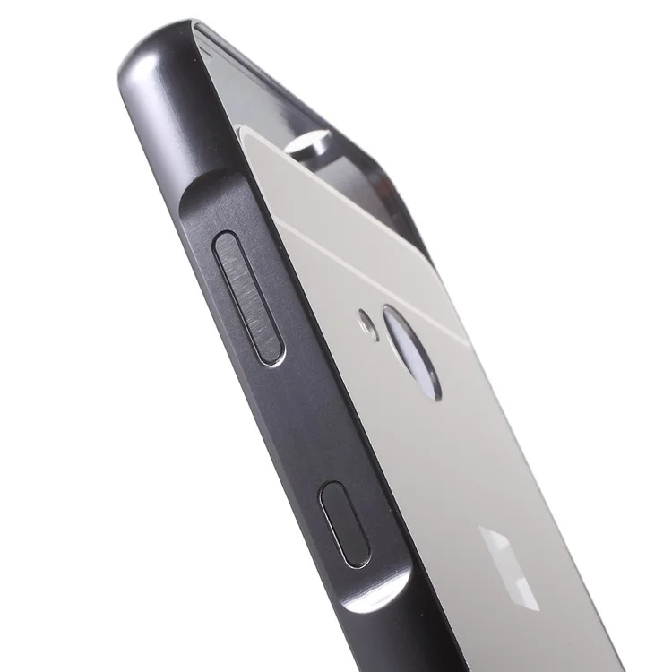 Slide-on Metal Bumper PC Hard Back Case for Microsoft Lumia 550 - Black