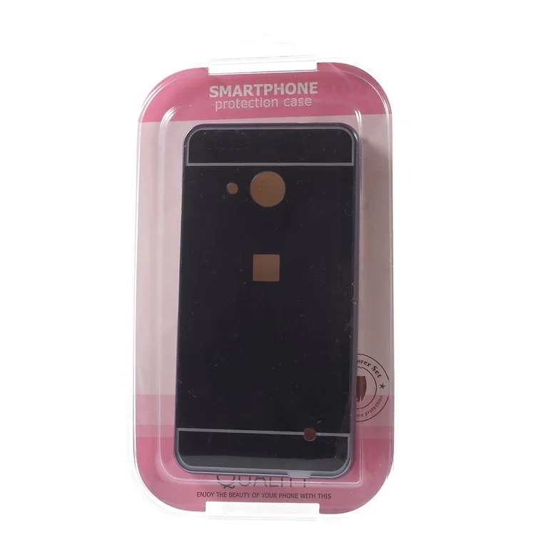 Slide-on Metal Bumper PC Hard Back Case for Microsoft Lumia 550 - Black