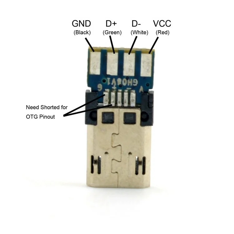 Reversible DIY Micro USB 2.0 5Pin Male Plug Connector with Housing Cover