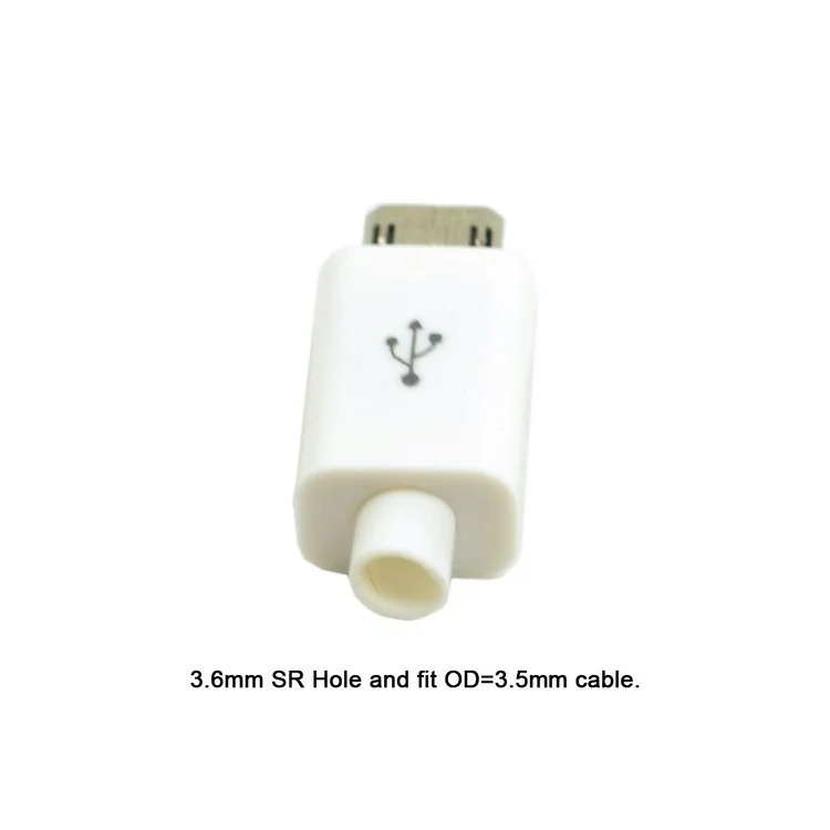 Reversible DIY Micro USB 2.0 5Pin Male Plug Connector with Housing Cover