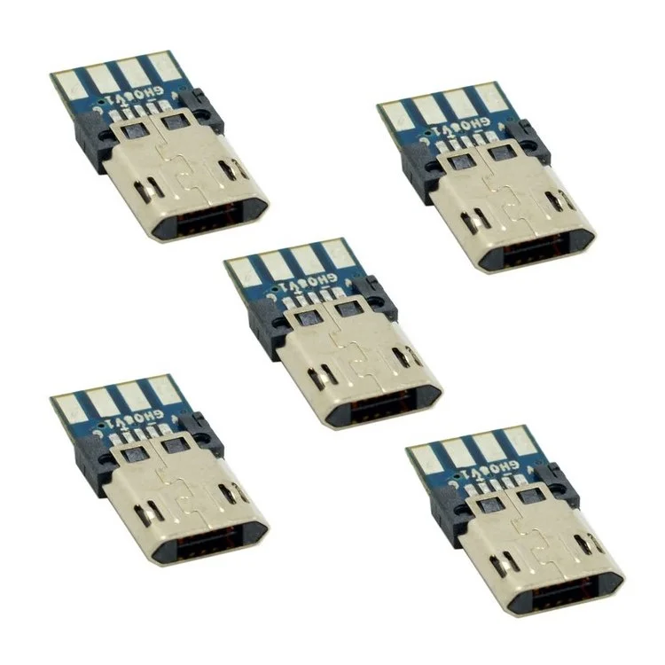 Reversible DIY Micro USB 2.0 5Pin Male Plug Connector with Housing Cover