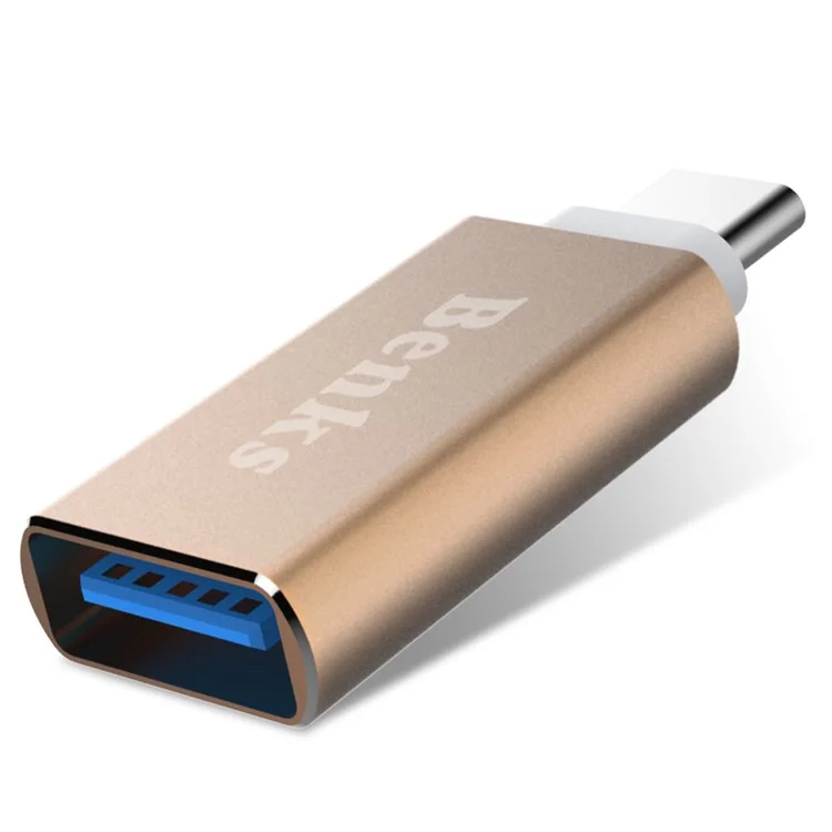 BENKS USB Type C to USB 3.0 Converter Adapter for MacBook/OnePlus 2/Xiaomi 4C - Gold Color