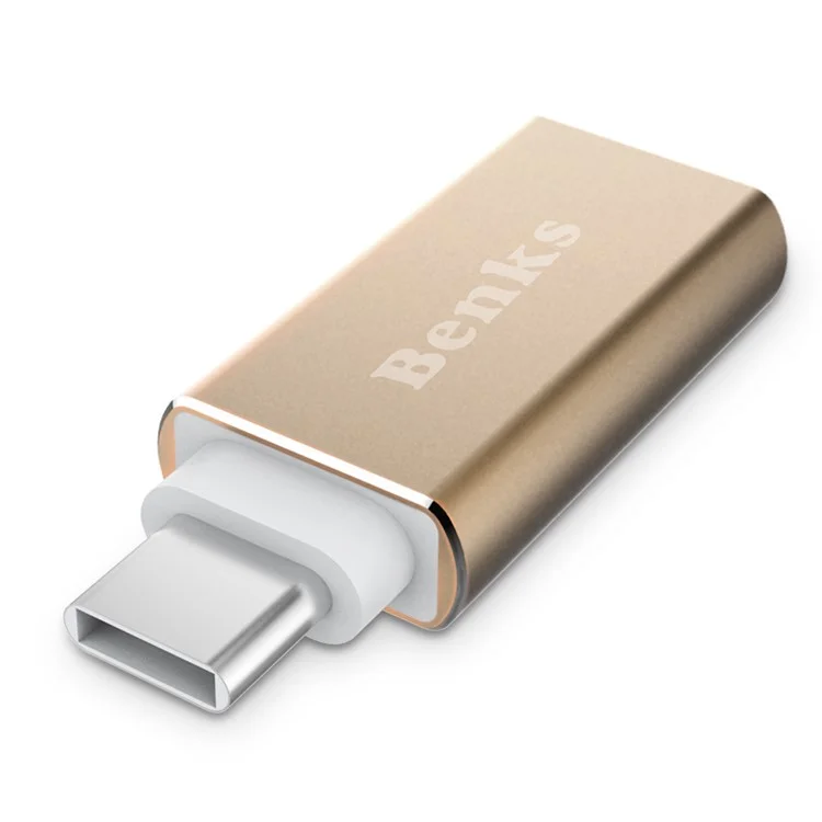 BENKS USB Type C to USB 3.0 Converter Adapter for MacBook/OnePlus 2/Xiaomi 4C - Gold Color