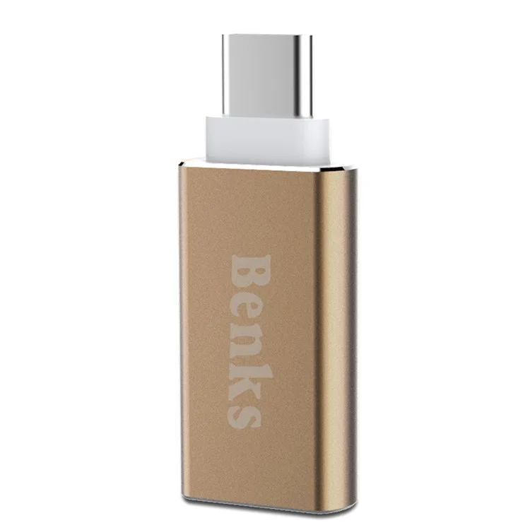BENKS USB Type C to USB 3.0 Converter Adapter for MacBook/OnePlus 2/Xiaomi 4C - Gold Color