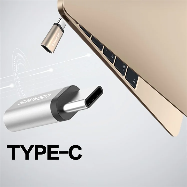 USAMS USB Type C to Micro OTG Converter Adapter for New MacBook/LG Nexus 5X - Grey