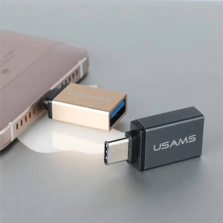 USAMS Type C to USB 3.1 OTG Adapter for Apple New Macbook/Xiaomi Mi 4c - Grey