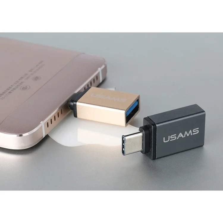 USAMS Type C to USB 3.1 OTG Adapter for Apple New Macbook/Xiaomi Mi 4c - Grey