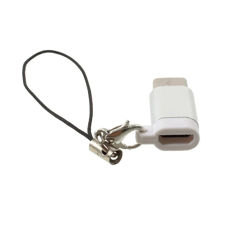 Aluminum Alloy Male USB Type-c to Female Micro USB OTG Converter for Huawei P9/LG G5 - Silver Color