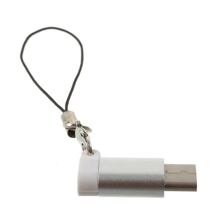 Aluminum Alloy Male USB Type-c to Female Micro USB OTG Converter for Huawei P9/LG G5 - Silver Color
