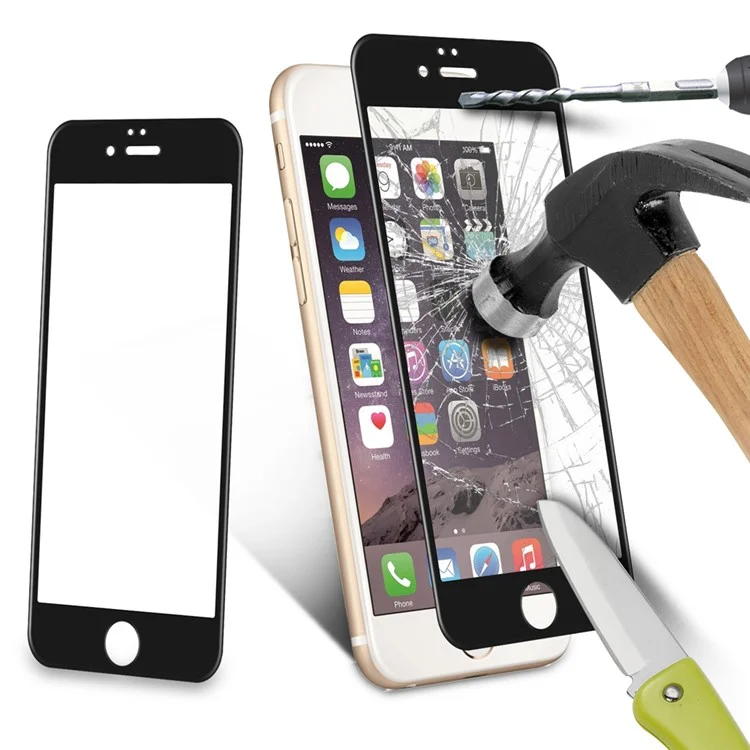 For iPhone 6 / 6s 0.3mm 2.5D Carbon Fiber Tempered Glass Full Screen Protector (Arc Edges) - Black